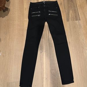 Paige Edgemont Skinny Jeans in Black Shadow